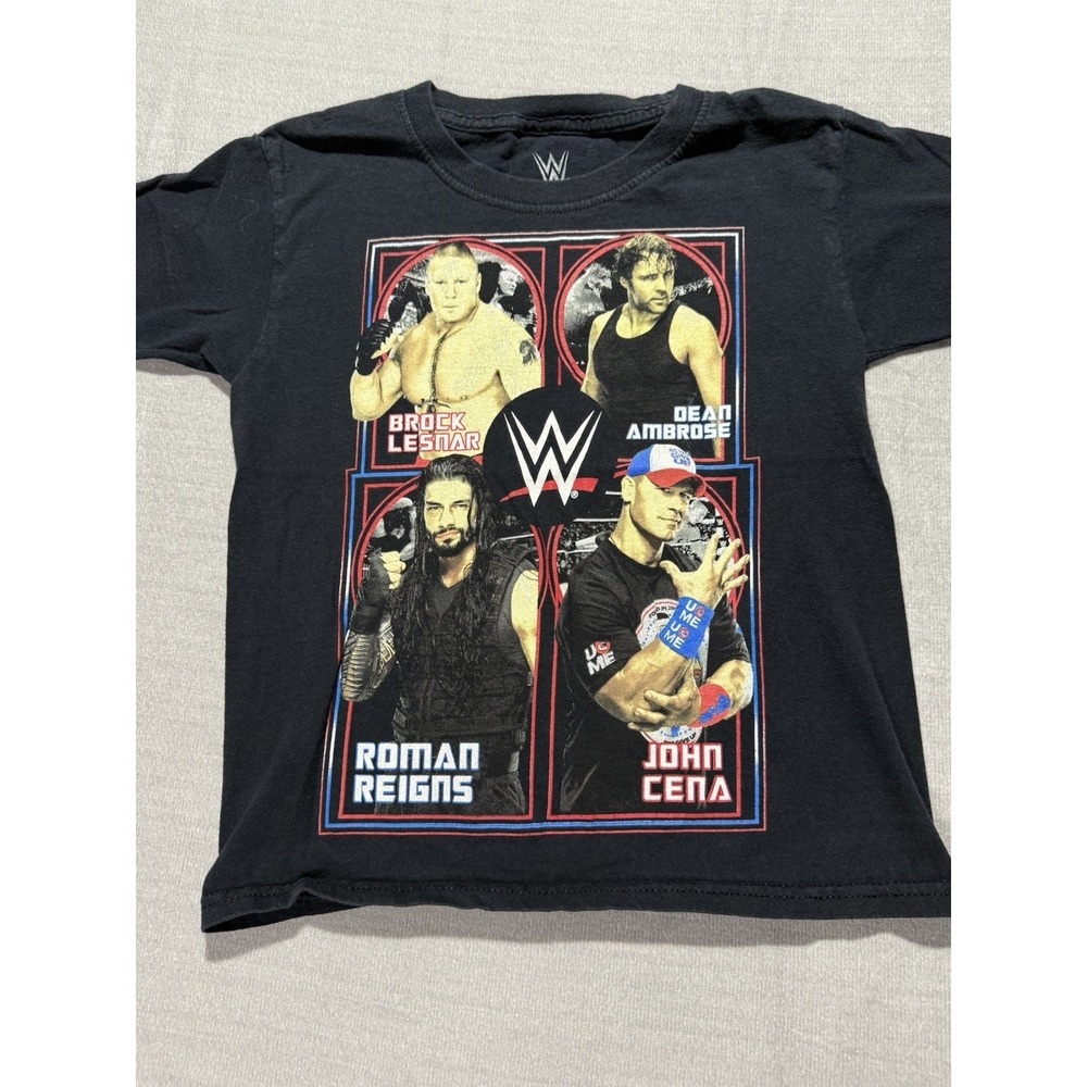 WWE Roman Reigns John Cena Brock Lesner Dean Ambrose T-Shirt Youth Small 6/7